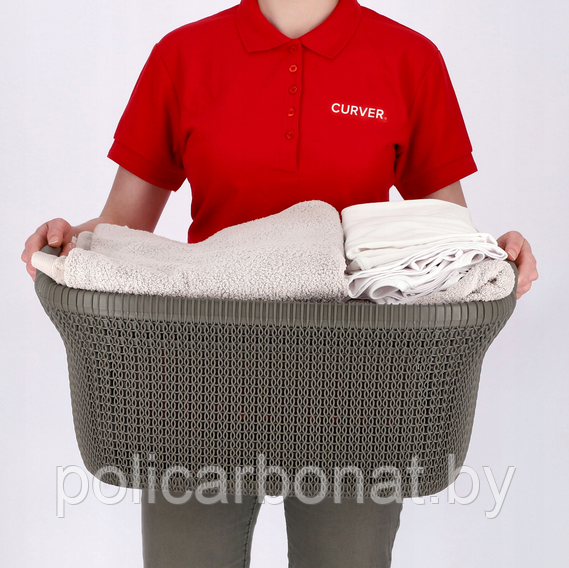 Корзина для глаженного белья Knit Laundry Basket Brown STD 40L, темно-коричневый - фото 8 - id-p107895942