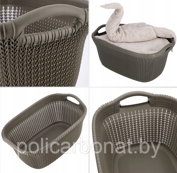 Корзина для глаженного белья Knit Laundry Basket Brown STD 40L, темно-коричневый - фото 6 - id-p107895942