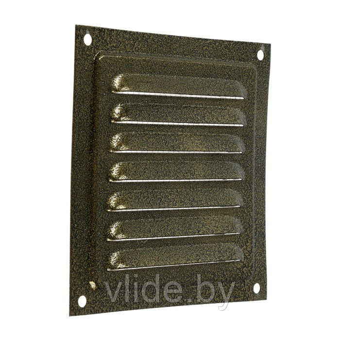 Решетка вентиляционная ZEIN Люкс РМ1212З, 125 х 125 мм, с сеткой, металлическая, золотая - фото 5 - id-p205025603