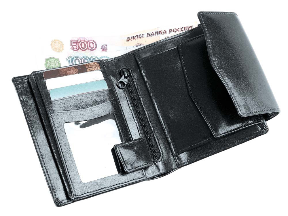 Портмоне с отделениями для кредитных карт и монет, черный - фото 2 - id-p218292373
