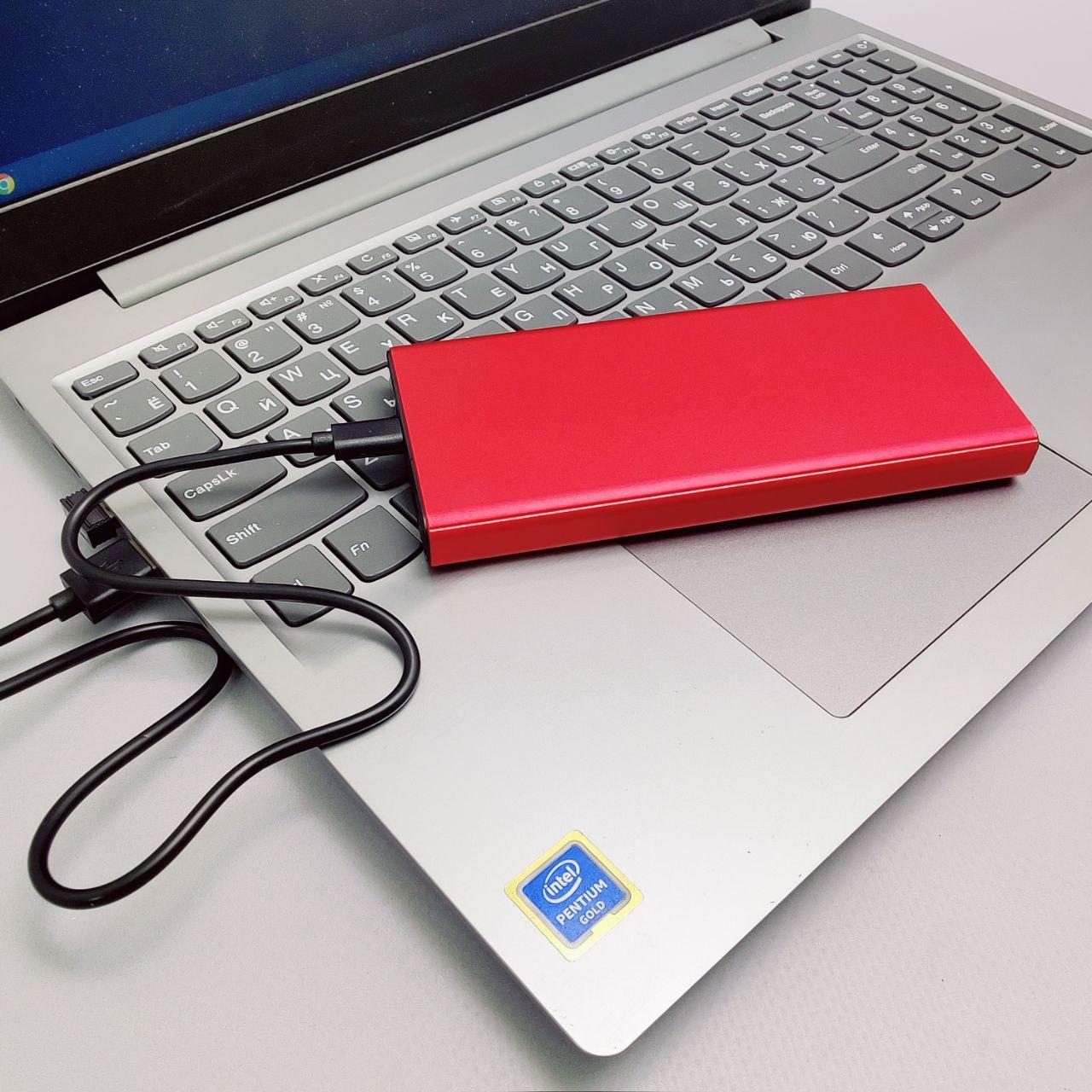 Портативное зарядное устройство Power Bank 10000 mAh / Micro, Type C, 2 USB-выхода, Красный - фото 1 - id-p218292326