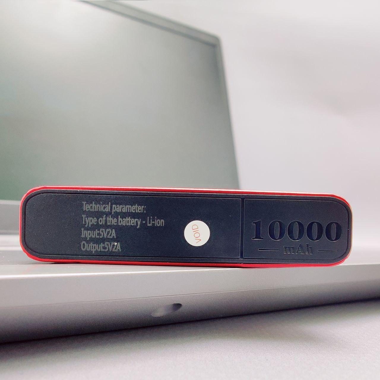 Портативное зарядное устройство Power Bank 10000 mAh / Micro, Type C, 2 USB-выхода, Красный - фото 7 - id-p218292326