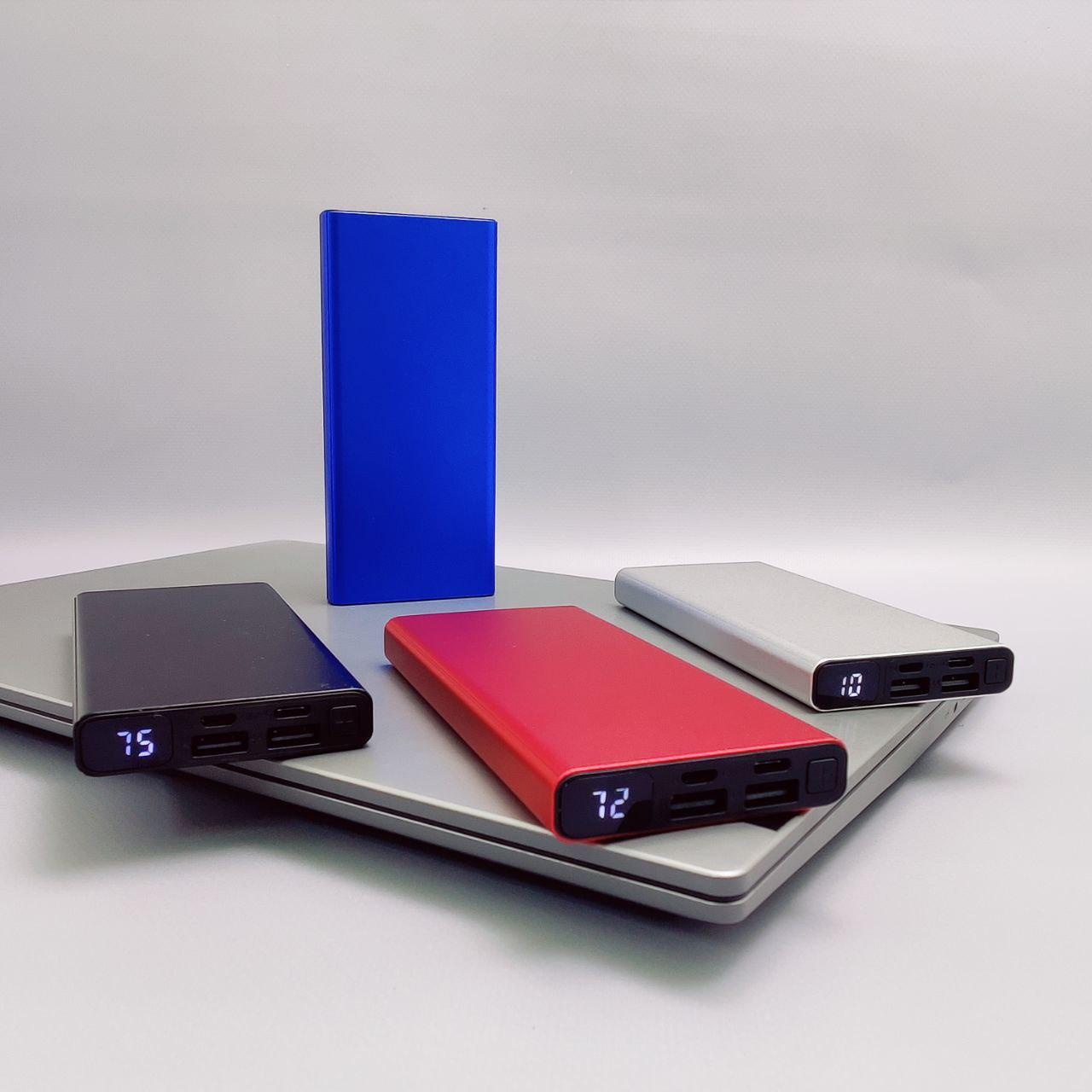 Портативное зарядное устройство Power Bank 10000 mAh / Micro, Type C, 2 USB-выхода, Синий - фото 3 - id-p218292328