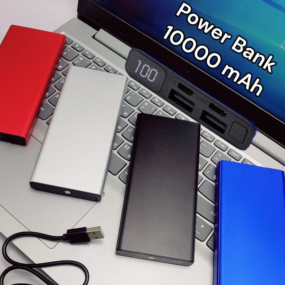 Портативное зарядное устройство Power Bank 10000 mAh / Micro, Type C, 2 USB-выхода, Синий - фото 10 - id-p218292328