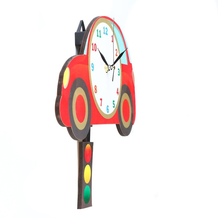 Часы настенные, серия: Детские, "Машина", с маятником, 31 х 29 см - фото 2 - id-p218292962
