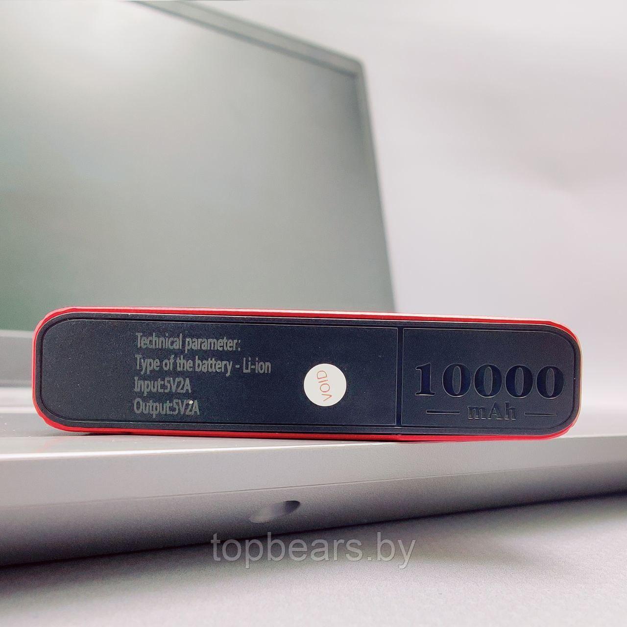 Портативное зарядное устройство Power Bank 10000 mAh / Micro, Type C, 2 USB-выхода, Красный - фото 7 - id-p218292755