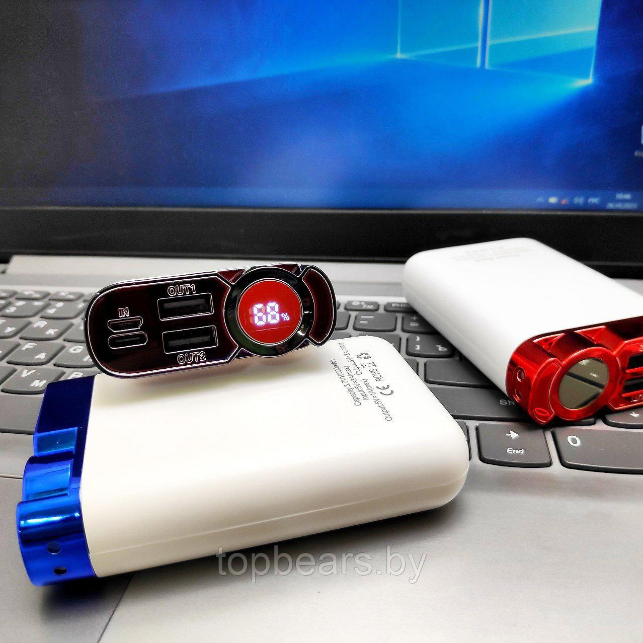 Портативное зарядное устройство Power Bank 10000 mAh / Цифровой индикатор, Micro, Type C, 2 USB-выхода, - фото 9 - id-p218292759