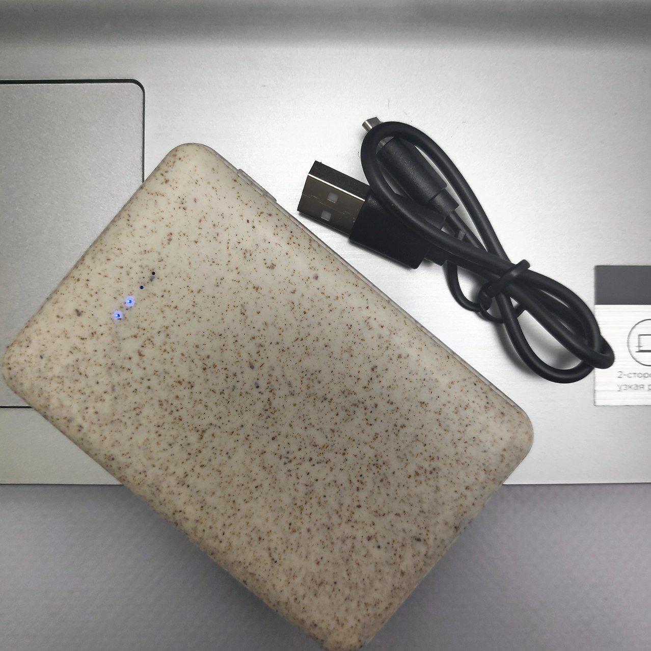 Портативное зарядное устройство Power Bank 5000 mAh из пшеничного волокна / Micro-USB, 2 USB-выхода - фото 8 - id-p218294536