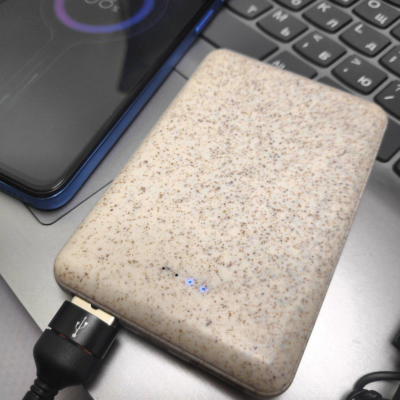 Портативное зарядное устройство Power Bank 5000 mAh из пшеничного волокна / Micro-USB, 2 USB-выхода - фото 9 - id-p218294536