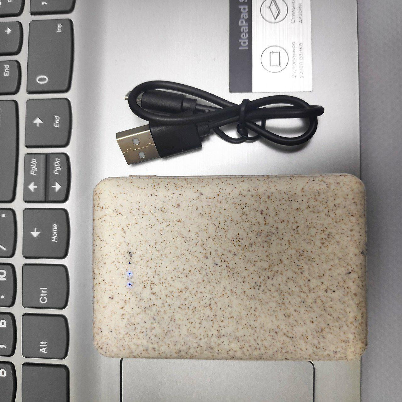 Портативное зарядное устройство Power Bank 5000 mAh из пшеничного волокна / Micro-USB, 2 USB-выхода - фото 10 - id-p218294536