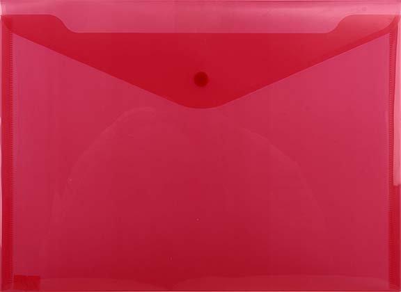 Папка-конверт пластиковая на кнопке inФормат толщина пластика 0,18 мм, прозрачная красная - фото 3 - id-p218296099