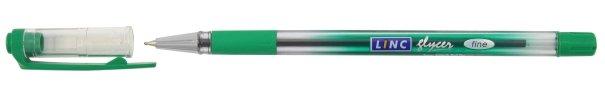 Ручка шариковая Linc Glycer корпус прозрачный, стержень зеленый - фото 1 - id-p218296142