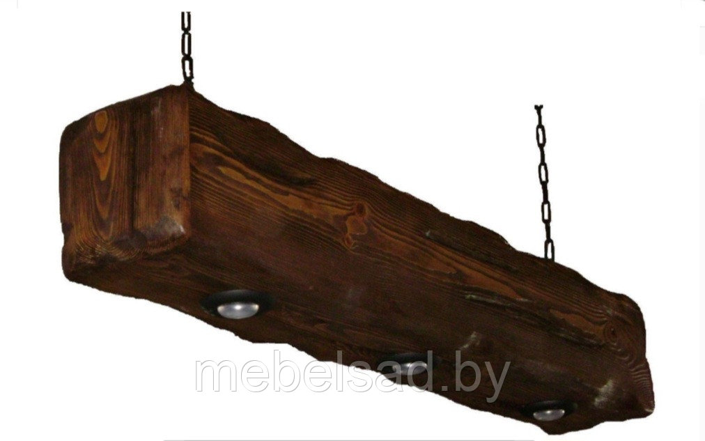 Люстра рустикальная деревянная "Лофт Премиум №10" на 3 лампы - фото 1 - id-p218297293
