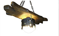 Люстра рустикальная деревянная "Сельская Премиум №12" на 1 лампу