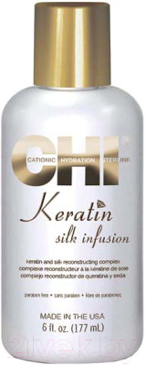 Сыворотка для волос CHI Keratin Silk Infusion восстанавливающая с шелком и кератином - фото 1 - id-p218300273