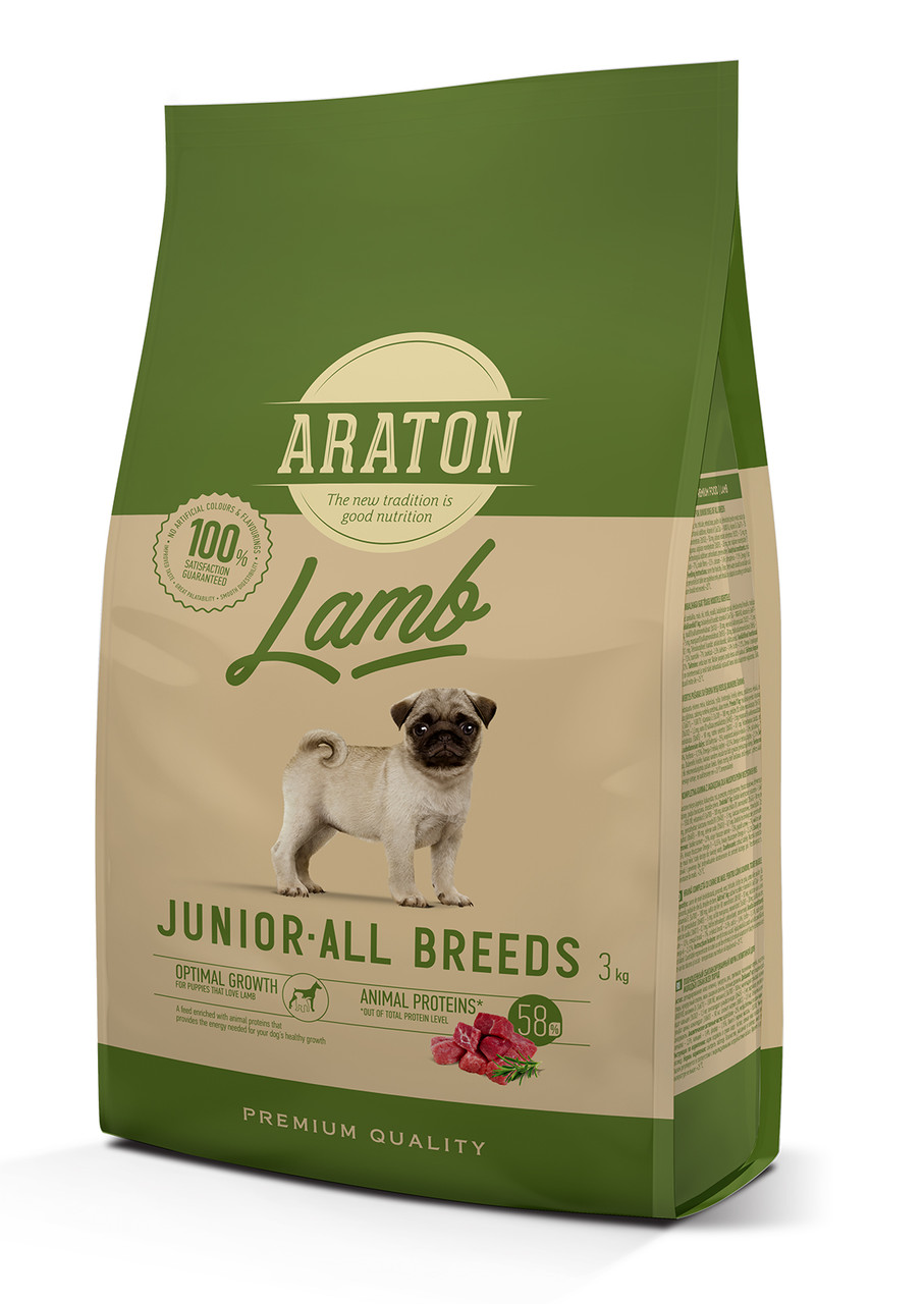Сухой корм Araton Junior Lamb для щенков всех пород с ягненком и рисом (развес)