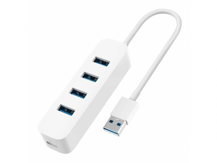 Разветвитель USB ХАБ 4 порта Xiaomi USB 3.0 Line Splitter JGQ4007CN/XMFXQ01QM, 4xUSB3.0 + TypeC