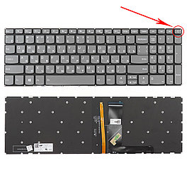 Клавиатура для ноутбука Lenovo IdeaPad 320-15ISK серая, серые кнопки, белая подсветка