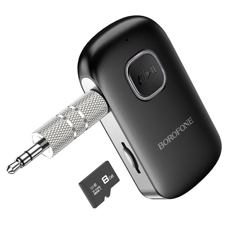 Bluetooth AUX адаптер - Borofone BC42, MicroSD, микрофон, 200mAh (10 часов), чёрный - фото 3 - id-p70012260