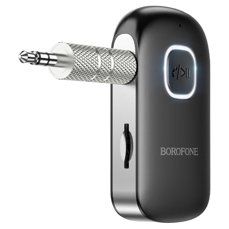 Bluetooth AUX адаптер - Borofone BC42, MicroSD, микрофон, 200mAh (10 часов), чёрный - фото 2 - id-p70012260