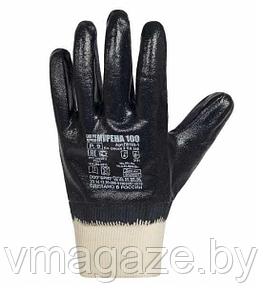 Перчатки х/б с полным нитриловым покрытием Икс Мурена Р100 (цвет черный)