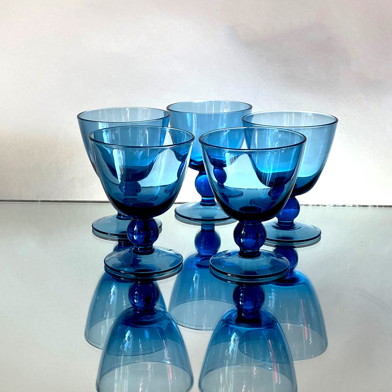 Креманки-бокалы Sea ​​blue 120 мл, 5 шт., ДХЗ, винтаж