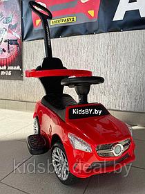Детская машинка-каталка, толокар RiverToys Mercedes-Benz JY-Z06C (красный/черный) с ручкой-управляшкой
