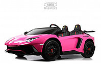 Детский электромобиль RiverToys Lamborghini Aventador SV M777MM (розовый) Лицензия Двухместный