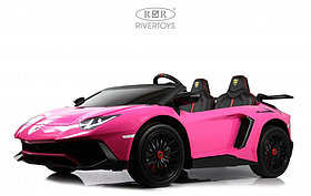 Детский электромобиль RiverToys Lamborghini Aventador SV M777MM (розовый) Лицензия Двухместный
