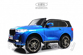 Детский электромобиль RiverToys K070PX (синий глянец) BMW Полноприводный Двухместный