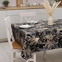 Клеёнка столовая на тканевой основе 1,37м «Тропики» цвет чёрный