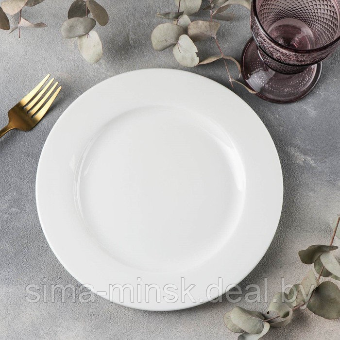Тарелка фарфоровая обеденная Wilmax Stella Pro, d=23 см, цвет белый - фото 1 - id-p218320737