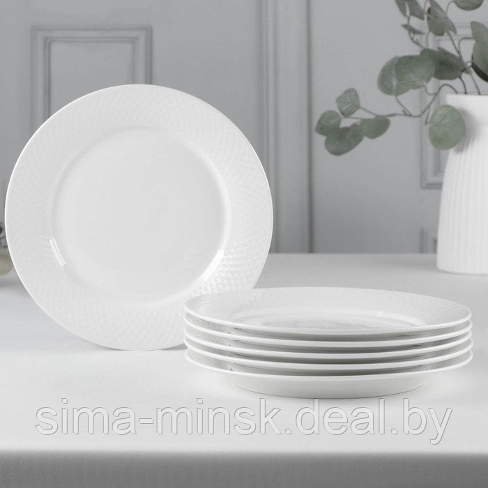 Набор тарелок обеденных фарфоровый «Юлия Высоцкая», d=25,5 см, 6 шт - фото 1 - id-p218320745