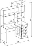 Компьютерный стол АЛЬФА 3 (Дуб Бунратти/ Бодега) Союз-Мебель, фото 2