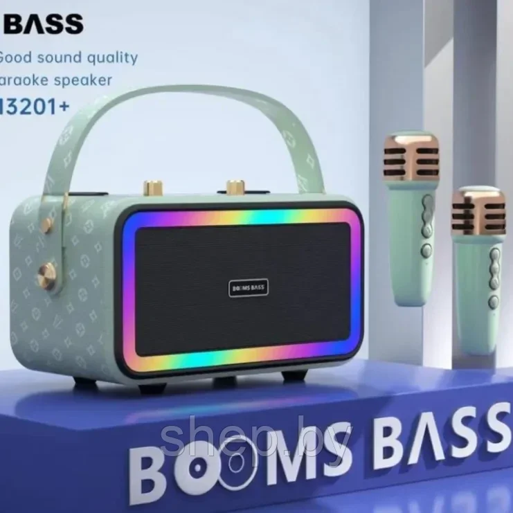 Беспроводная Караоке система BOOMS BASS M3201+ с 2-мя беспроводными микрофонами. Цвет: уточняйте - фото 7 - id-p218325655