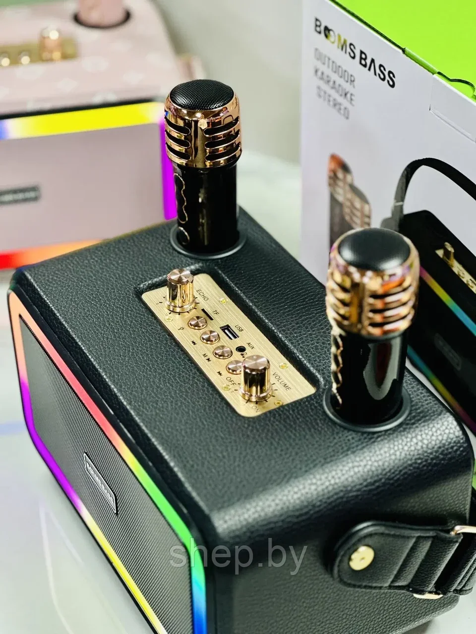 Беспроводная Караоке система BOOMS BASS M3201+ с 2-мя беспроводными микрофонами. Цвет: уточняйте - фото 10 - id-p218325655