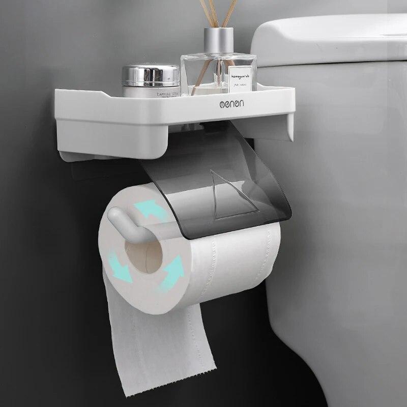 Настенный держатель для туалетной бумаги с полочкой - фото 3 - id-p218327798