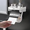 Настенный держатель для туалетной бумаги с полочкой, фото 5