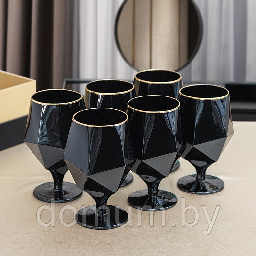 Набор из 6 бокалов для коньяка 550ml Lenardi Diamond Black - фото 2 - id-p216878007