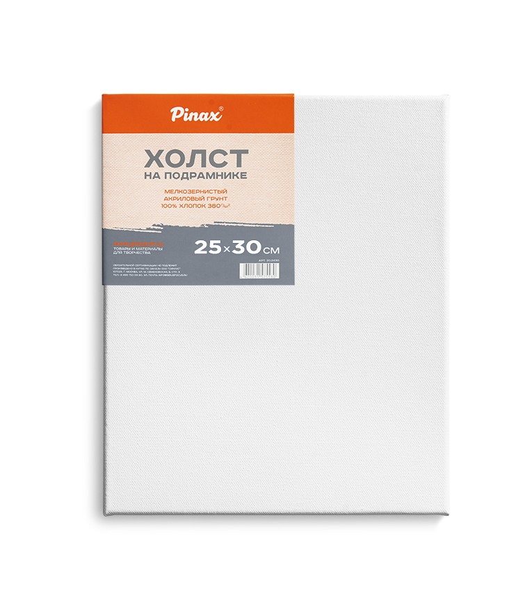 Холст на подрамнике 25х30см, 100% хлопок, 380г/м2, арт. ХПХ2530