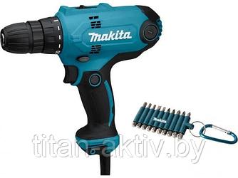 Дрель-шуруповерт MAKITA DF 0300X3 в кор. + набор бит (10 шт.) (320.0 В, 2 скор., 56 Нм,)