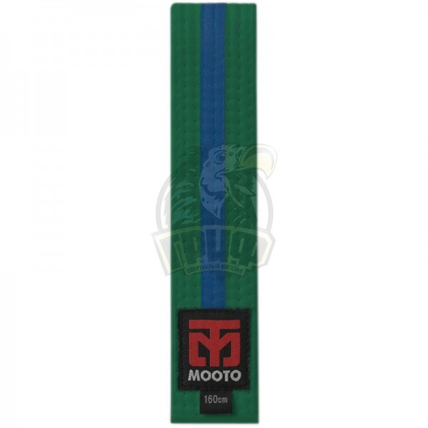 Пояс тхэквондо Mooto хлопок/полиэстер 240 см (зеленый/синий) (арт. 20848) - фото 1 - id-p218329695