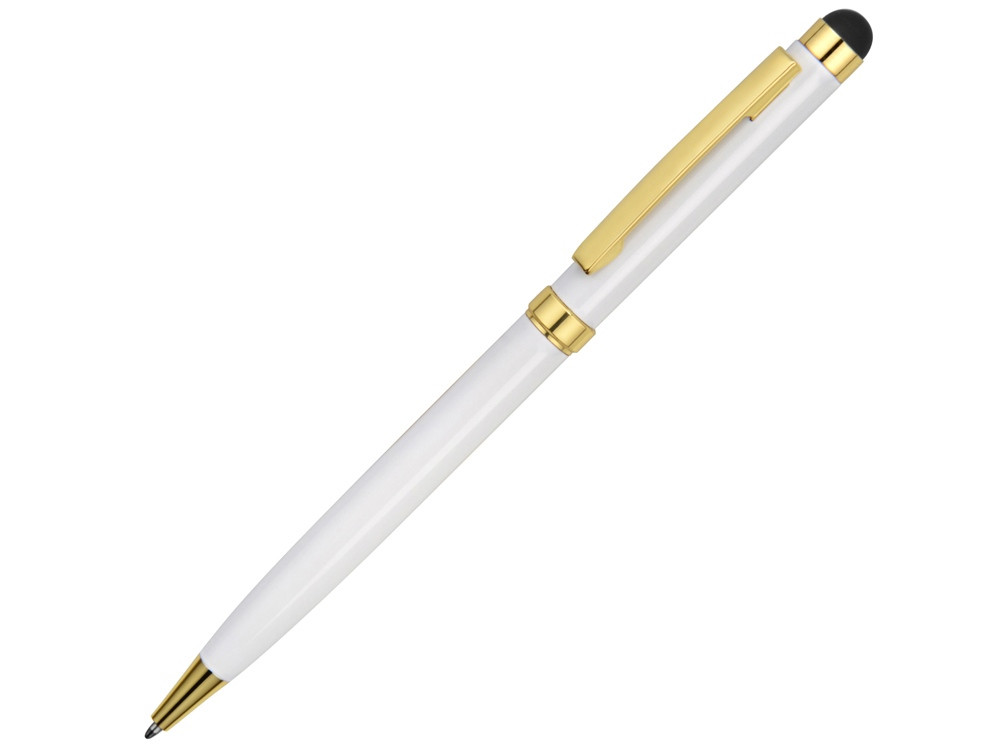 Ручка шариковая Голд Сойер со стилусом, белый - фото 1 - id-p218330219