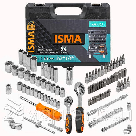 Универсальный набор инструментов ISMA 4941-5 (94 предмета), фото 2