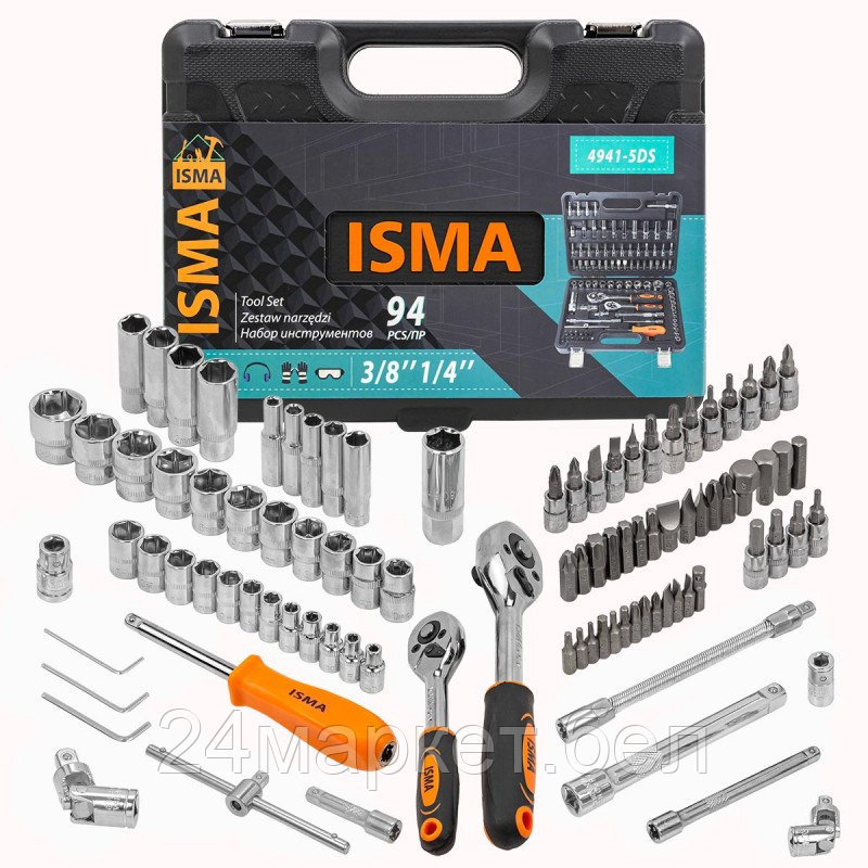 Универсальный набор инструментов ISMA 4941-5 (94 предмета) - фото 1 - id-p218228334
