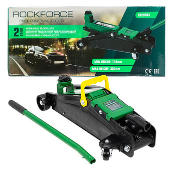 RF-TR20003 RockFORCE Домкрат подкатной гидравлический 2т (h min 135мм, h max 390мм), фото 2