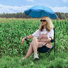 KT-DW-2009Z KINGTUL Кресло складное для кемпинга в комплекте с зонтом(в разлож. виде 52х52х80см, в слож. виде