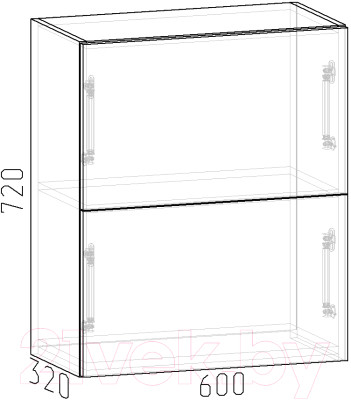 Шкаф навесной для кухни Интермебель Микс Топ ШНС 720-11-600 60см - фото 4 - id-p218345605