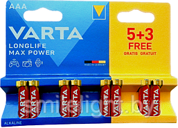 Элемент питания VARTA Longlife Max Power AAA/LR03 Alkaline 1,5V Bl.8 (5+3)