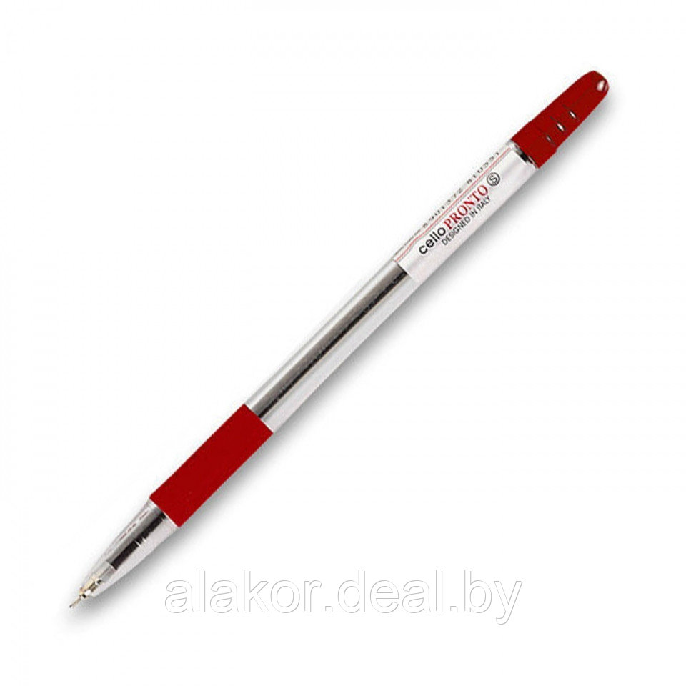 Ручка шариковая Cello Pronto, 0.5, корпус прозрачный, цвет красный - фото 1 - id-p218366713